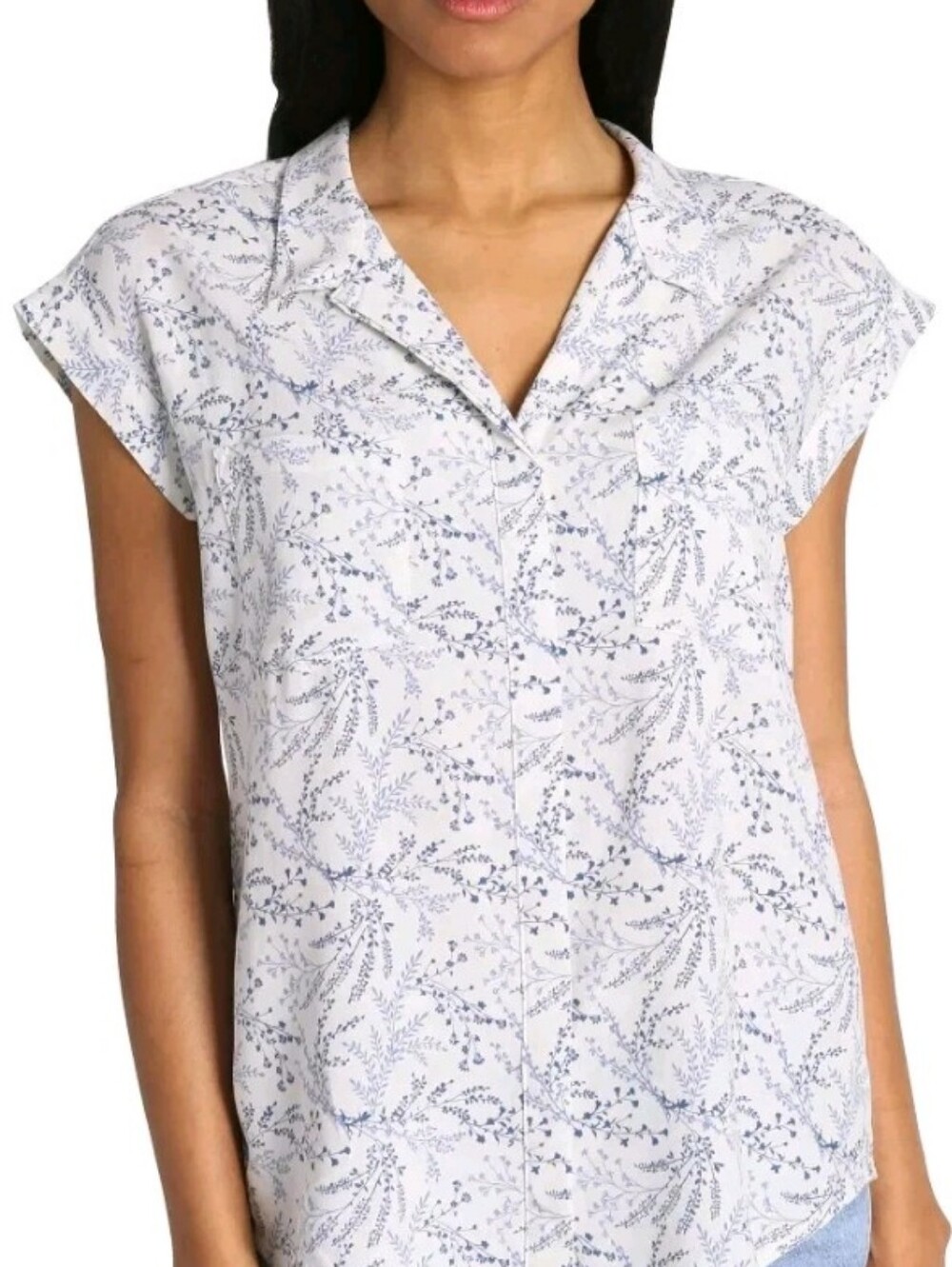 White Floral Rayon Top